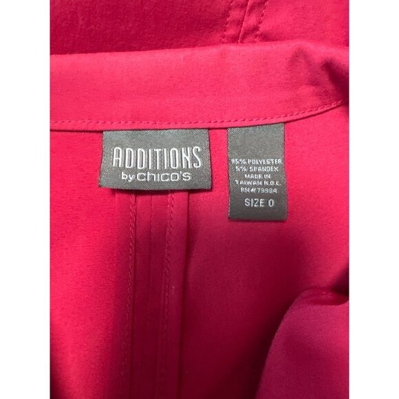 Additions By Chicos Womens Red Zip-Front Jacket With Pockets Size 0 US S - Picture 5 of 7